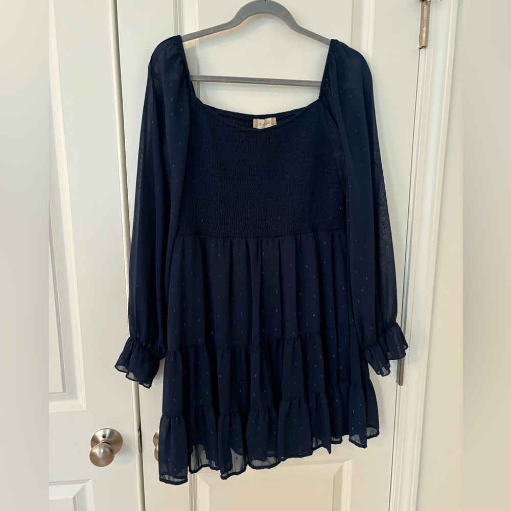 Navy, L, mini dress